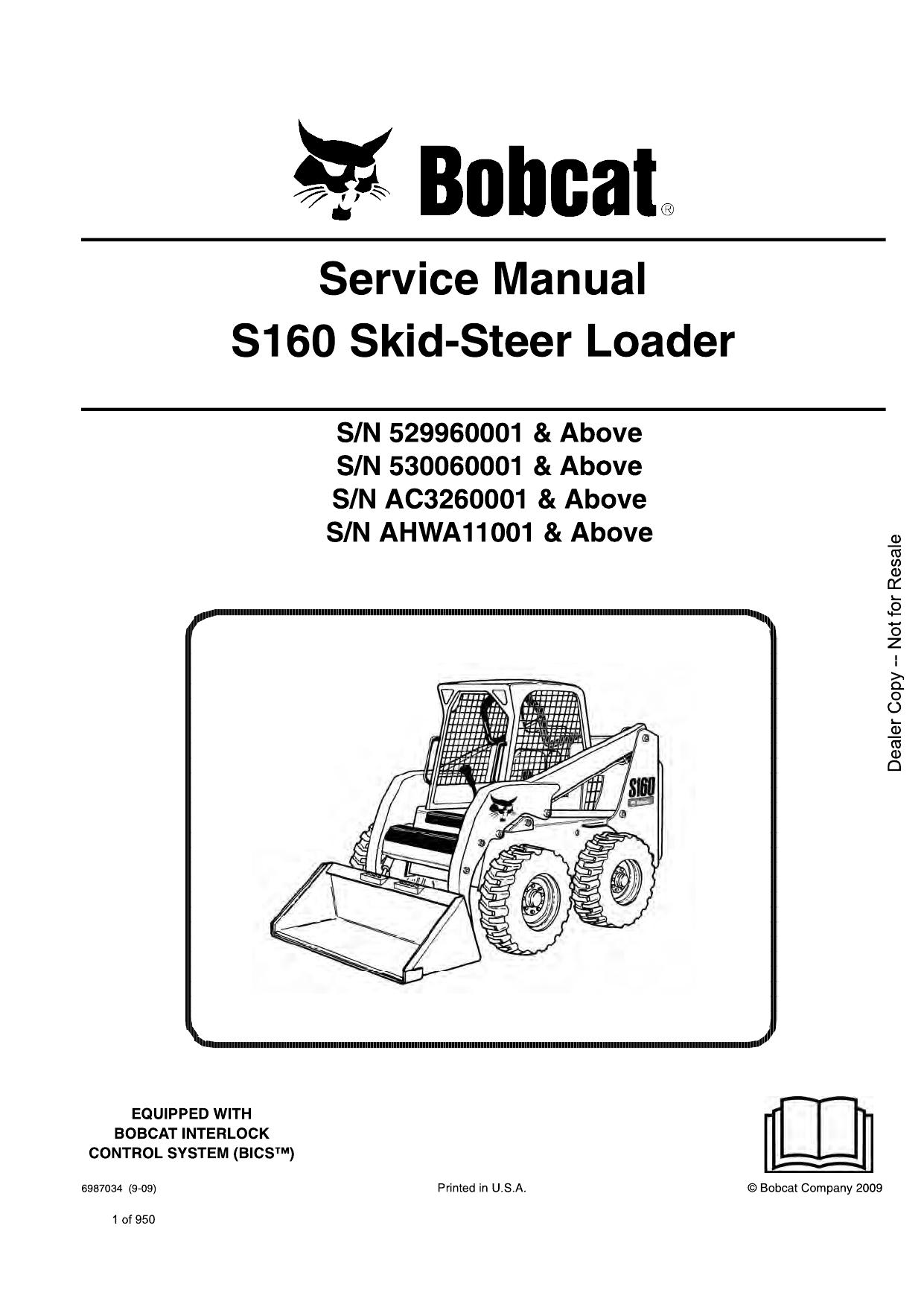 S160 Skid-Steer Loader Service Manual Bobcat